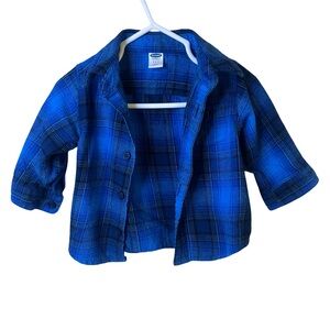 Blue Plaid Kids Shirt (3-6M)